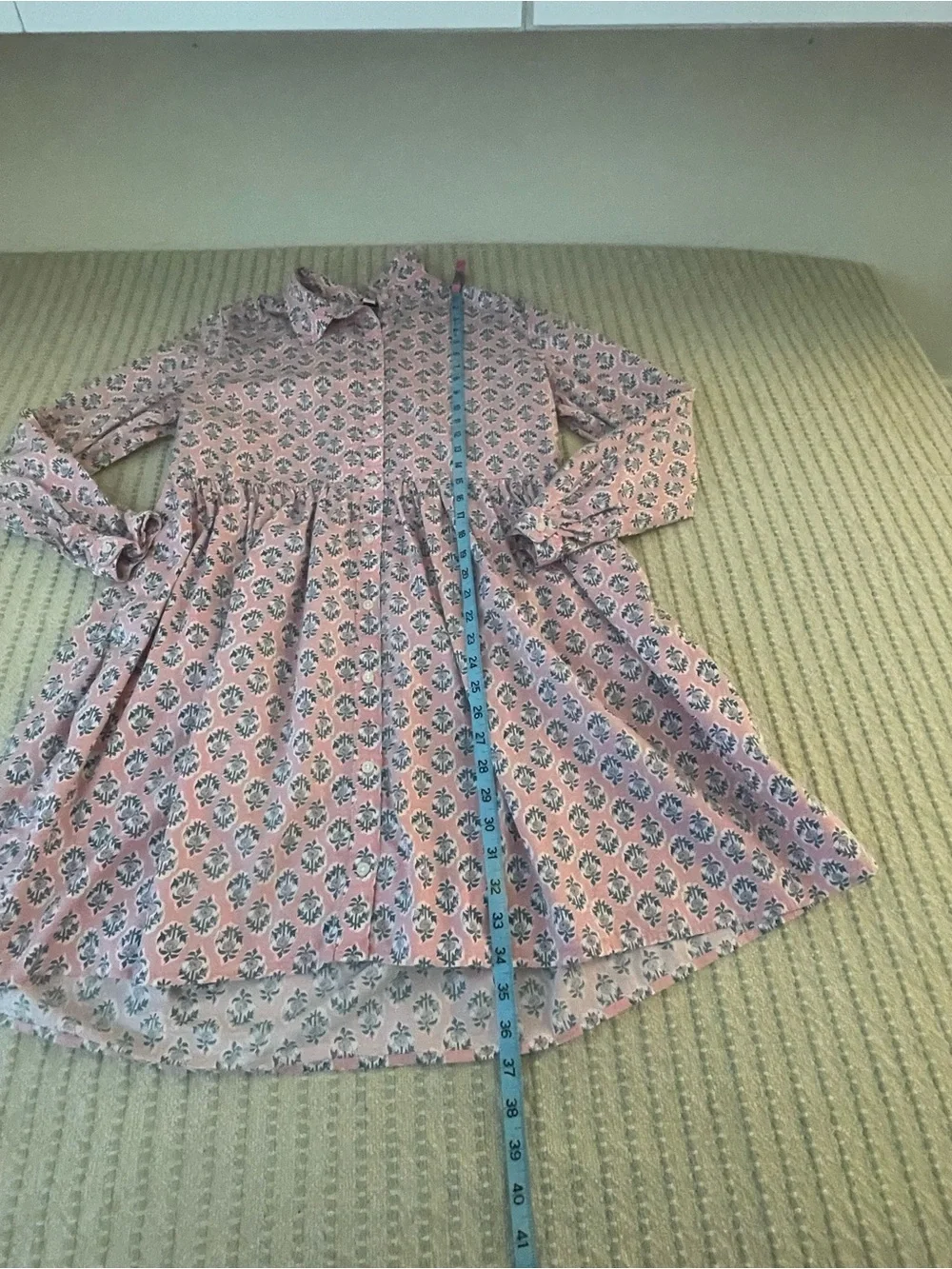 J. Crew Pink Floral Long Sleeve Dress - 98% Cotton - Size: 14